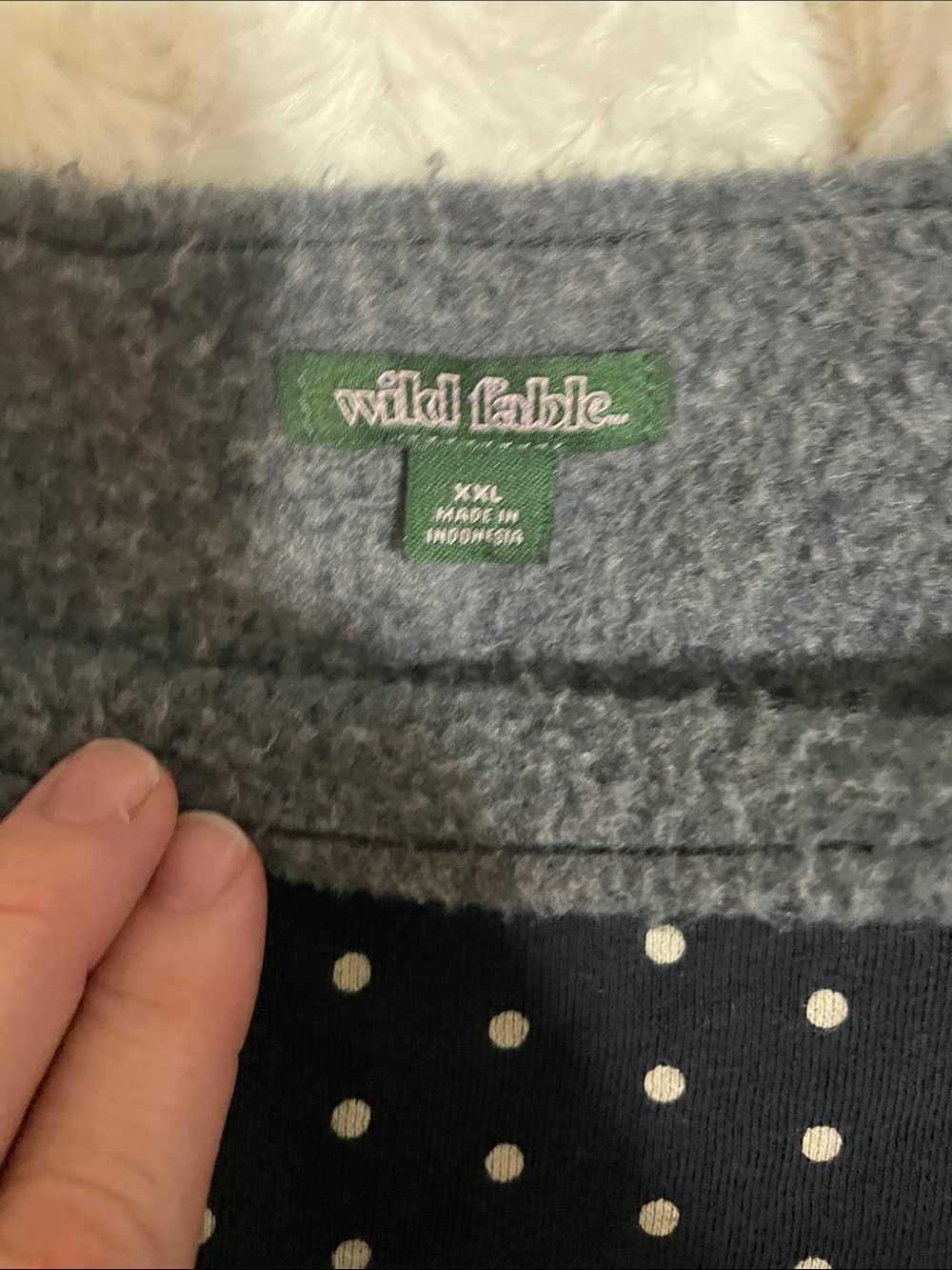 Wild Fable Navy Polka Dot Off-The-Shoulder Sweatshirt | XXL - Picture 2 of 8
